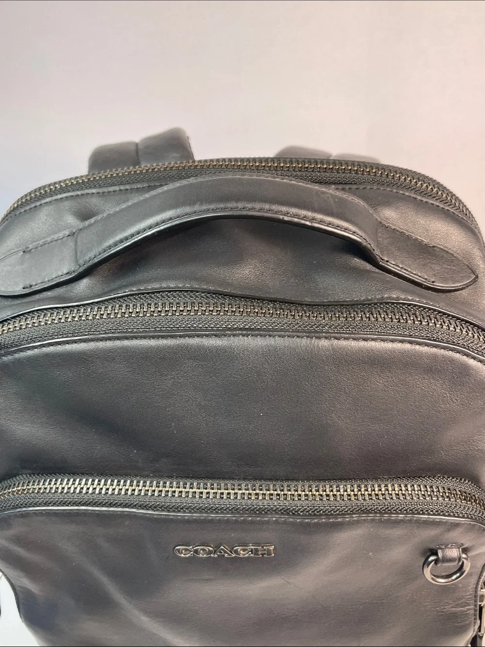 Coach M1944-89939 Graham Black Leather Large Backpack